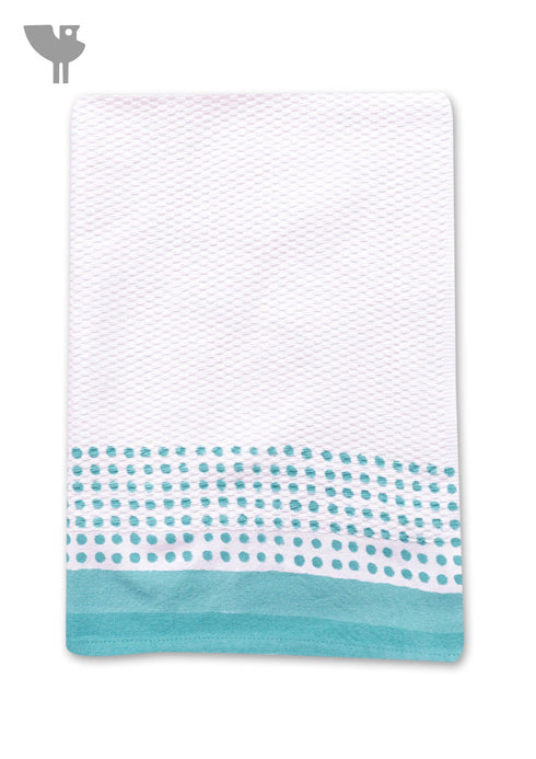 Handloom Cotton Hand Towel With Block Print Border