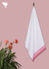 Handloom Cotton Hand Towel With Block Print Border