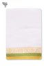 Handloom Cotton Hand Towel With Block Print Border