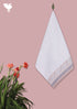 Handloom Cotton Hand Towel With Block Print Border