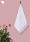 Handloom Cotton Hand Towel With Block Print Border