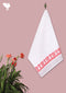 Handloom Cotton Hand Towel With Block Print Border