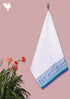 Handloom Cotton Hand Towel With Block Print Border