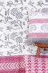20s Cotton Bed Cover in Floral Block Print