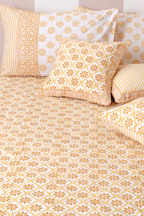 20s Cotton Bed Cover in Block Print