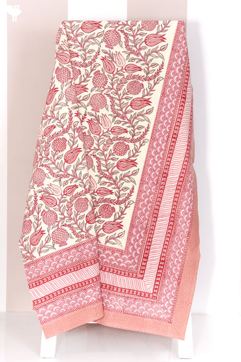 20s Cotton Bed Cover in Block Print