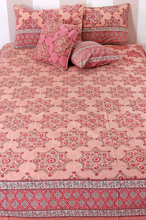 20s Cotton Bed Cover in Block Print