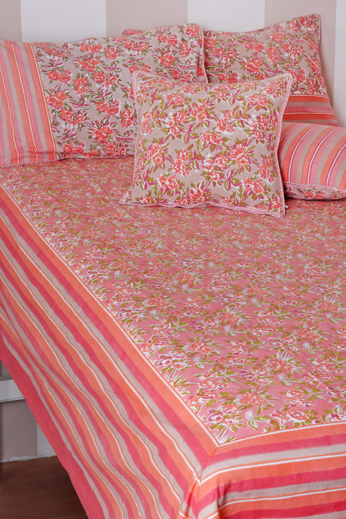 20s Cotton Bed Cover in Block Print