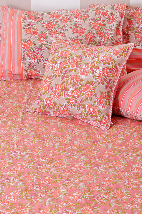 20s Cotton Bed Cover in Block Print