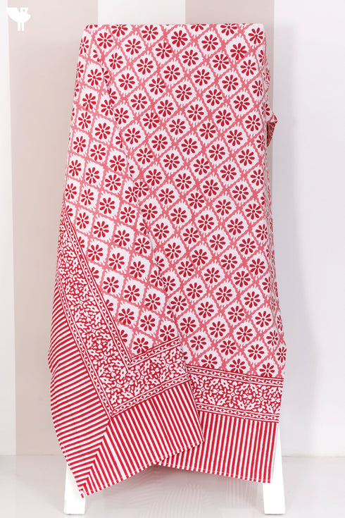 20s Cotton Bed Cover in Block Print