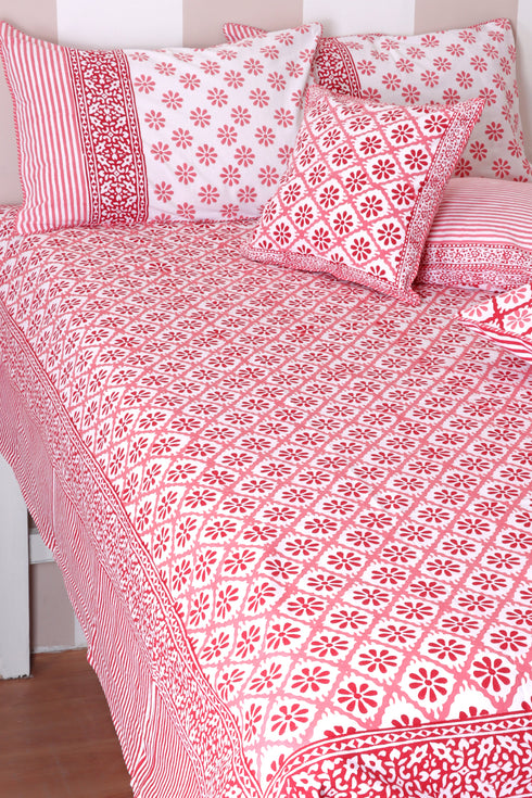 20s Cotton Bed Cover in Block Print