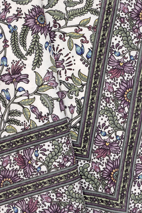 20s Cotton Bed Cover in Block Print