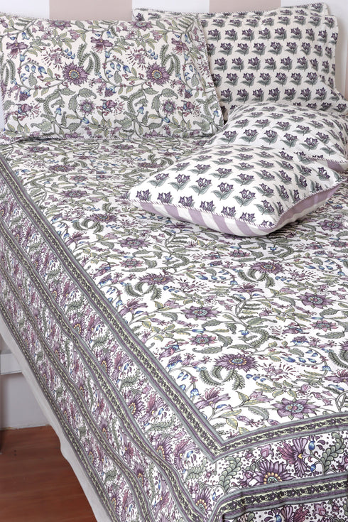 20s Cotton Bed Cover in Block Print