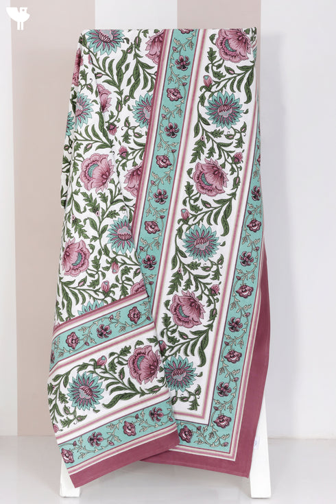 20’s Cotton Bed Cover In Floral Print