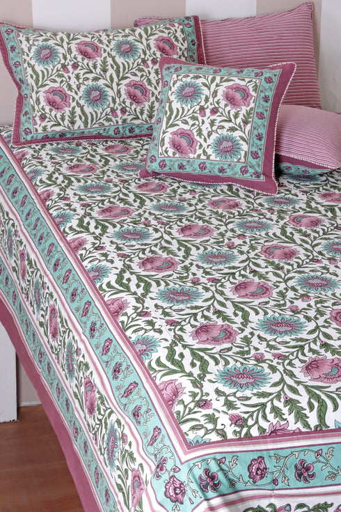 20’s Cotton Bed Cover In Floral Print