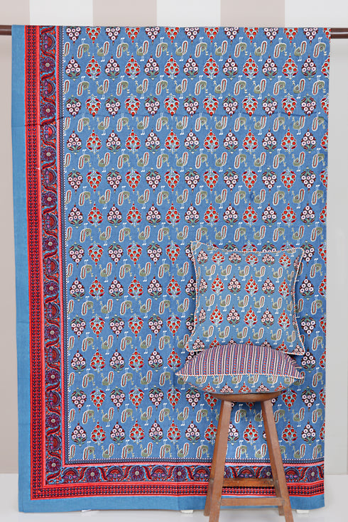 20’s Cotton Bed Cover In Graphic Print
