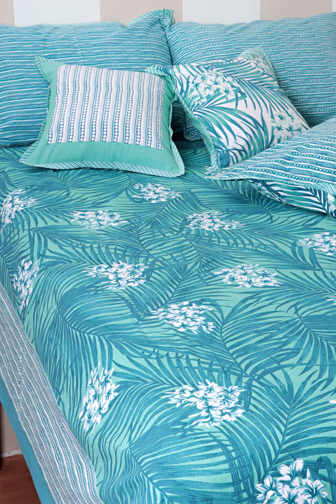20s Cotton Bed Cover In Foliage Print