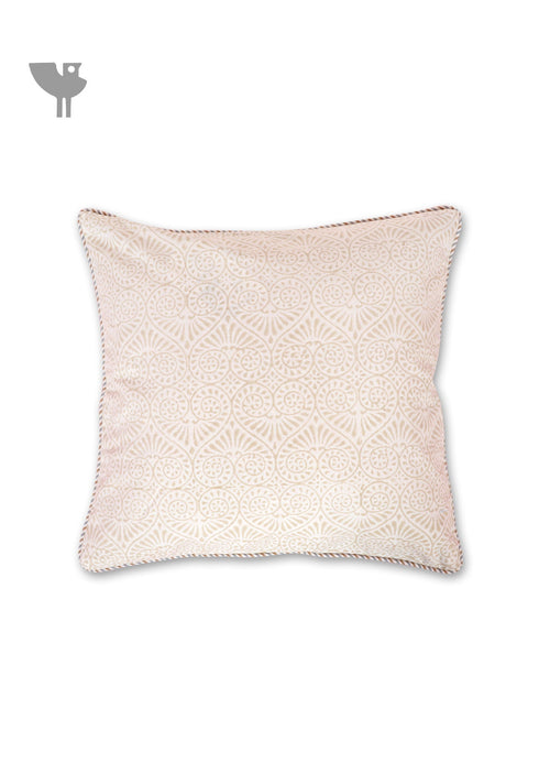 20s Cotton Cushion Cover in Block Print with Piping