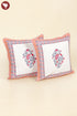20s Cotton Cushion Cover in Floral Block Print