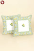 20s Cotton Cushion Cover in Floral Block Print