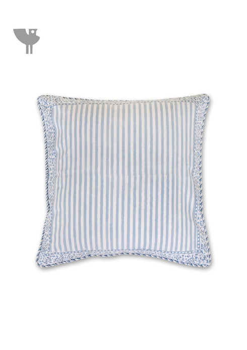 20s Cotton Cushion Cover in Block Print with Piping