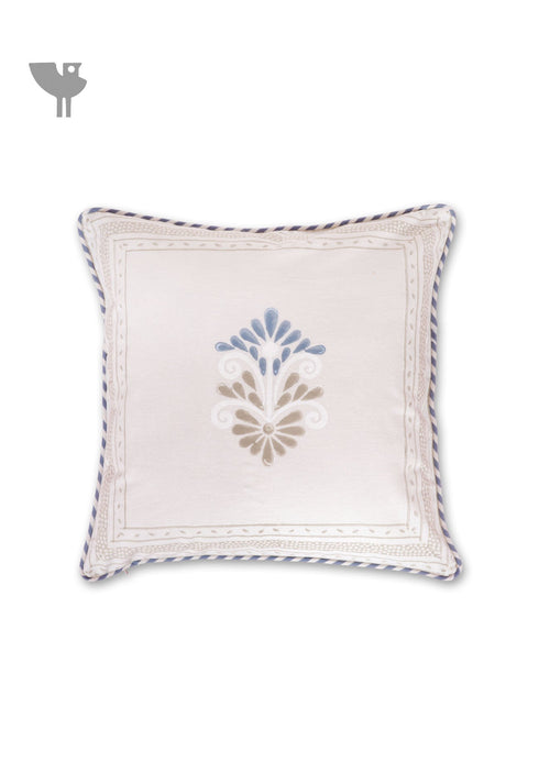 20s Cotton Cushion Cover in Block Print with Piping