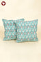 20s Cotton Cushion Cover in Block Print with Piping