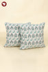 20s Cotton Cushion Cover in Block Print with Piping