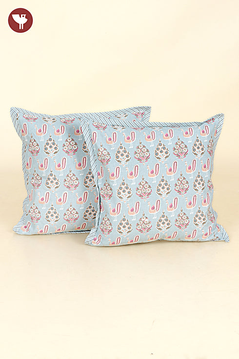 20s Cotton Cushion Cover in Block Print
