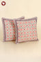 20s Cotton Cushion Cover in Floral Block Print