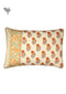 40s Cotton Pillow Cover in Lotus Block Print with Magji Flap