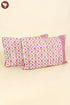 40s Cotton Pillow Cover In Geometric Block Print