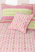 40s Cotton Pillow Cover In Geometric Block Print