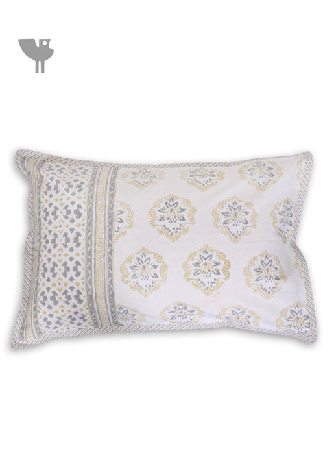 40s Cotton Pillow Cover In Graphic Block Print