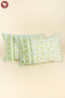 40s Cotton Pillow Cover in Floral Block Print