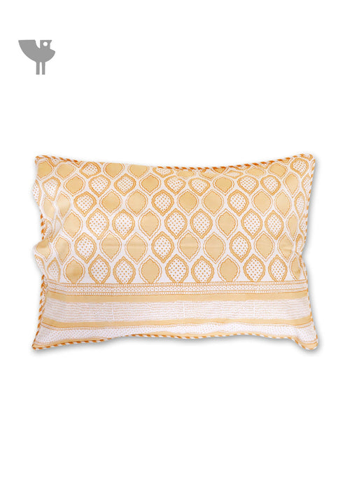 40s Cotton Pillow Cover in Block Print