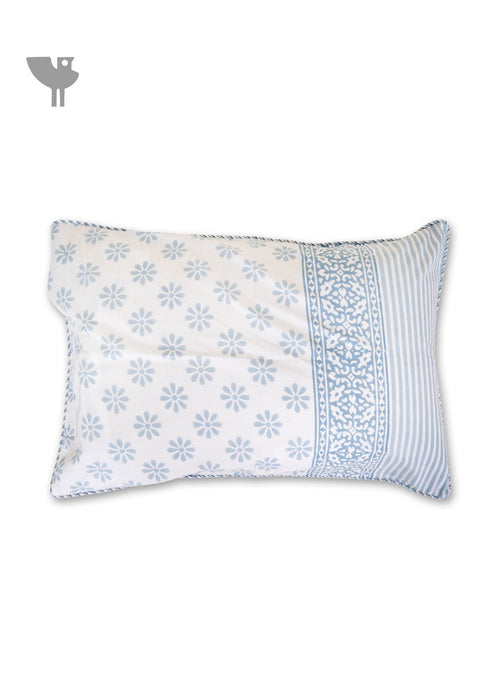 40s Cotton Pillow Cover in Block Print