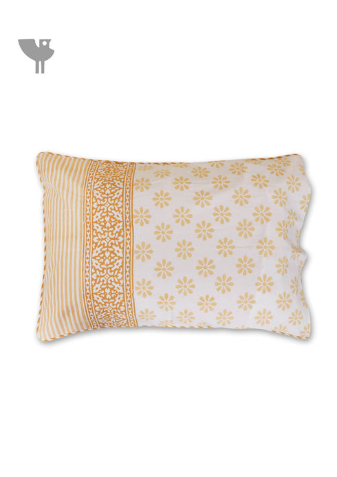 40s Cotton Pillow Cover in Block Print