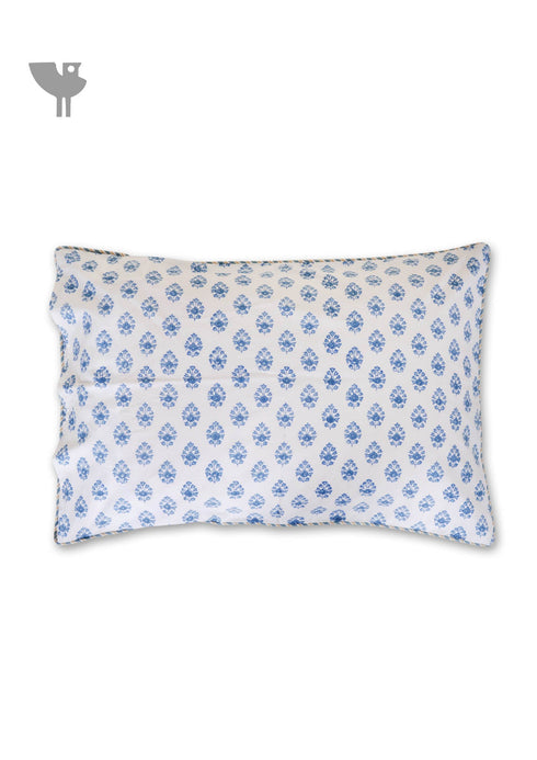 40s Cotton Pillow Cover in Block Print