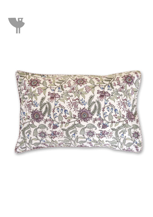 40s Cotton Pillow Cover in Floral Print