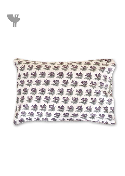 40s Cotton Pillow Cover in Floral Print