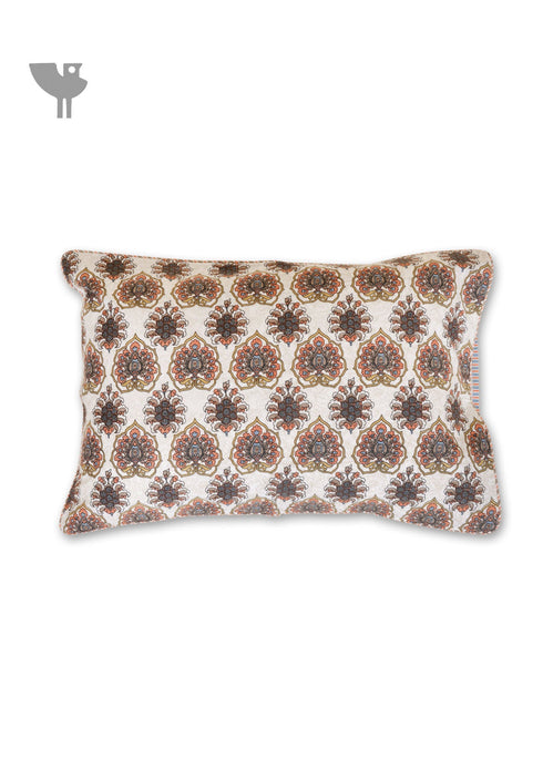 40s Cotton Pillow Cover in Floral Print