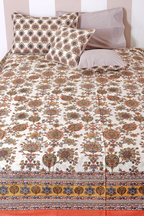 40s Cotton Pillow Cover in Floral Print