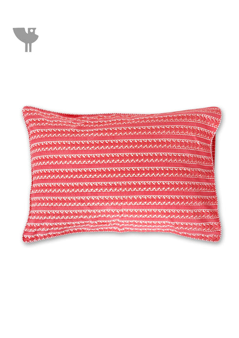 40s Cotton Pillow Cover In Striped Print