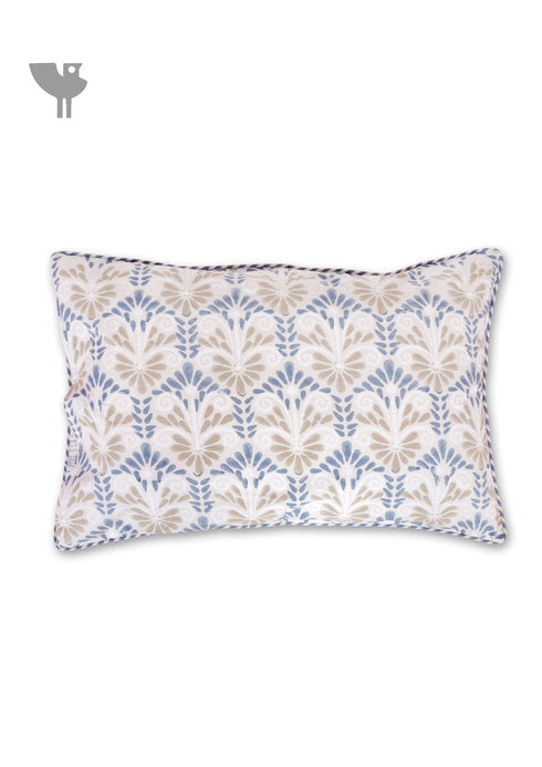 40s Cotton Pillow Cover in Block Print