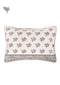 40s Cotton Pillow Cover in Floral Block Print Soft White Peach