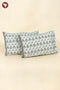 40s Cotton Pillow Cover in Block Print