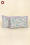 40s Cotton Pillow Cover in Floral Block Print