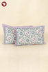 40s Cotton Pillow Cover in Floral Block Print