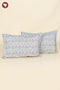 40s Cotton Pillow Cover in Block Print